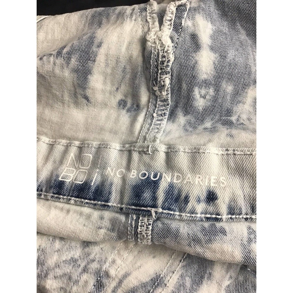 No Boundaries Jean Shortalls Size L(11-13) Blue Denim Juniors Tie Dye Juniors - Picture 8 of 12